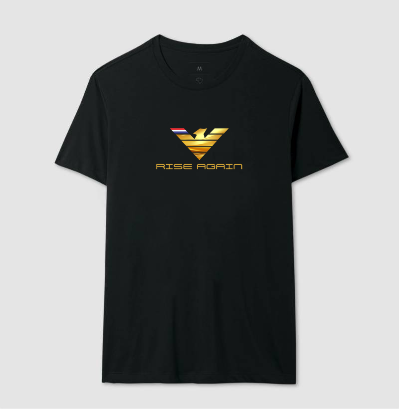 👑🦅 RISE AGAIN GOLD | A Grandeza de se Levantar Mais Forte  A estampa RISE AGAIN GOLD é uma verdadeira celebração da força, da superação e da mentalidade vencedora. Com uma imponente águia dourada no centro da composição, a arte simboliza liderança, liberdade e a capacidade de renascer diante dos desafios com ainda mais poder e determinação. - Imagem 2