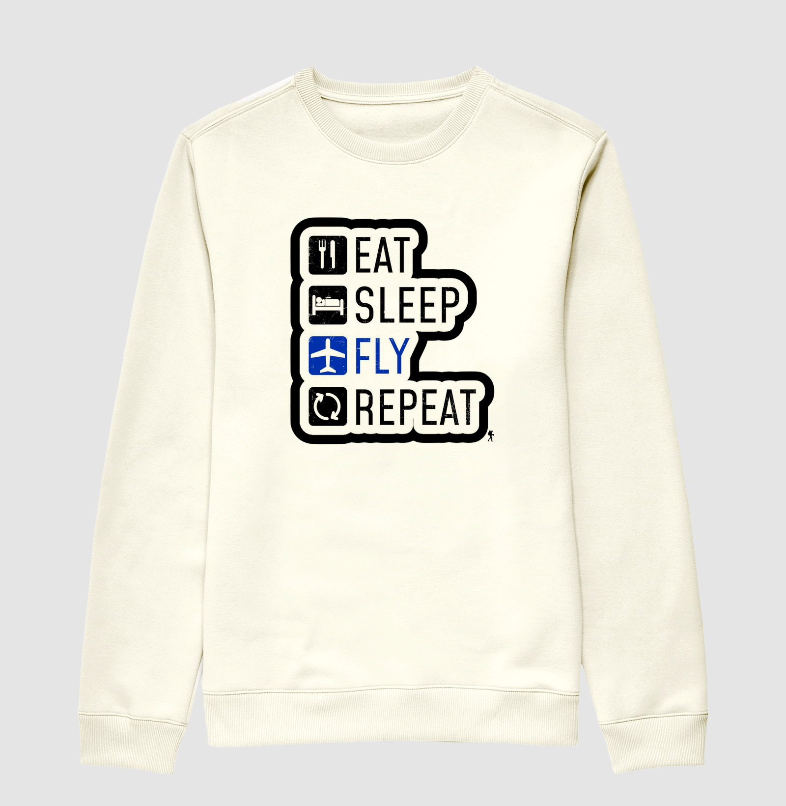 Camiseta Eat Sleep Fly Repeat | Rotina do Viajante Viciado | Colecao Viciados em Viagem - Imagem 2