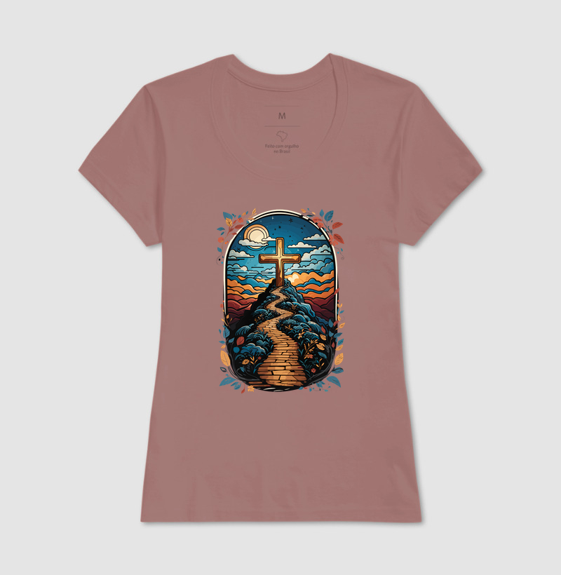 Camiseta Feminina Caminho da Cruz - Imagem 9
