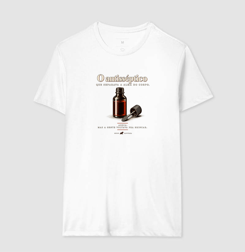 O ANTISSÉPTICO QUE SEPARAVA O CORPO DA ALMA - Modo capivara - Camiseta - Imagem 6