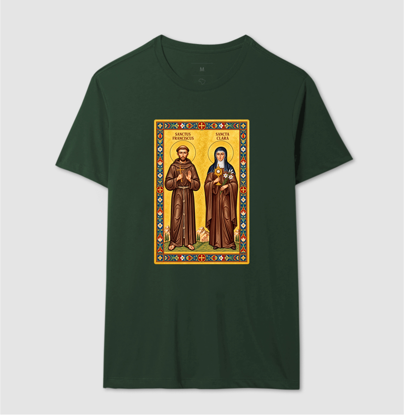 Camiseta São Francisco e Santa Clara de Assis Moldura - Imagem 10