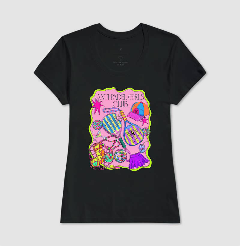Camiseta Feminina Anti Padel Girls Club Rosa - Imagem 2
