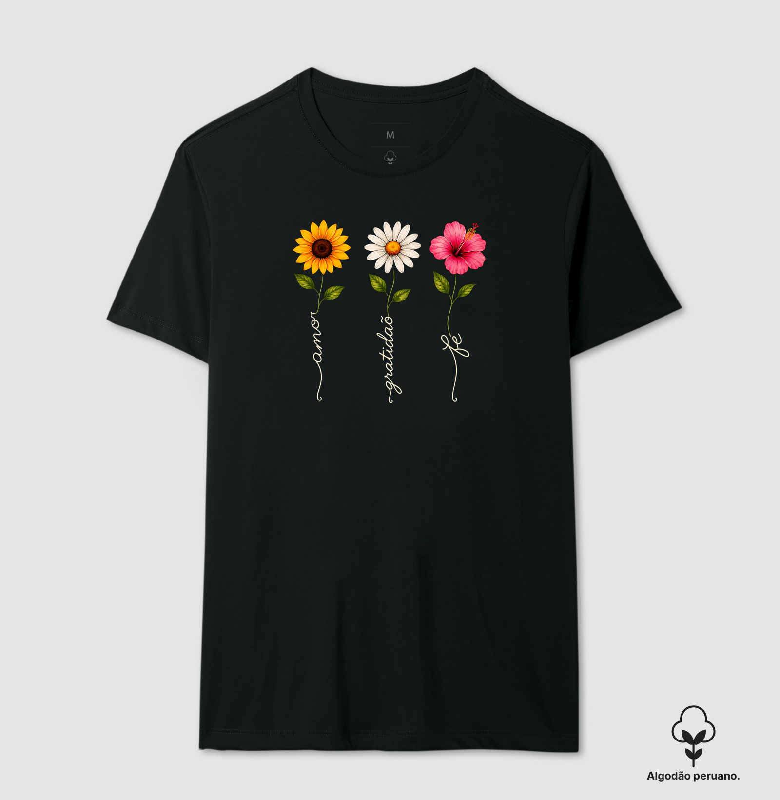 Camiseta Floresça com amor, fé e gratidão. - Imagem 4