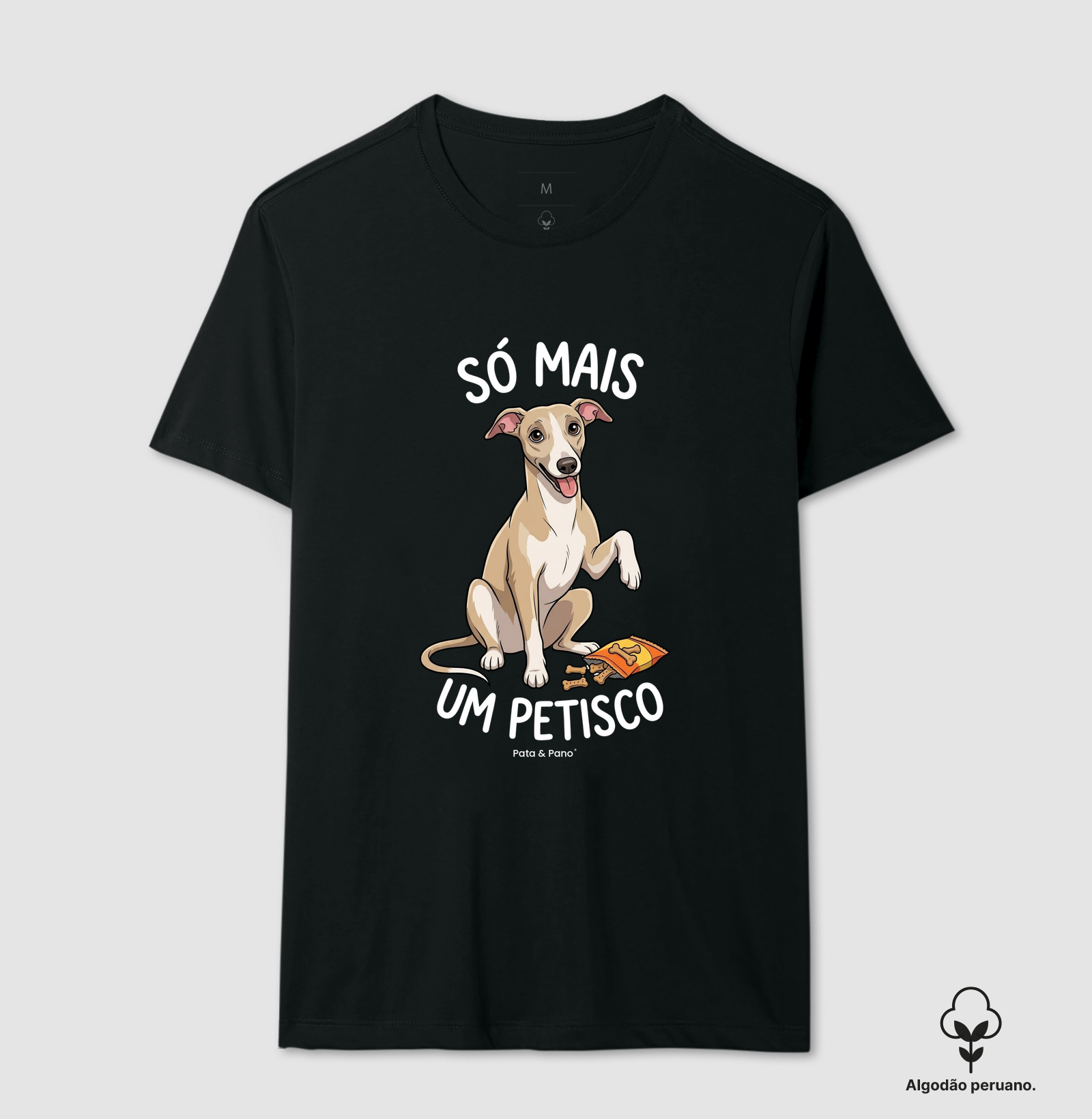 CAMISETA ALGODÃO PERUANO WHIPPET GALGO PETISCO - Imagem 5