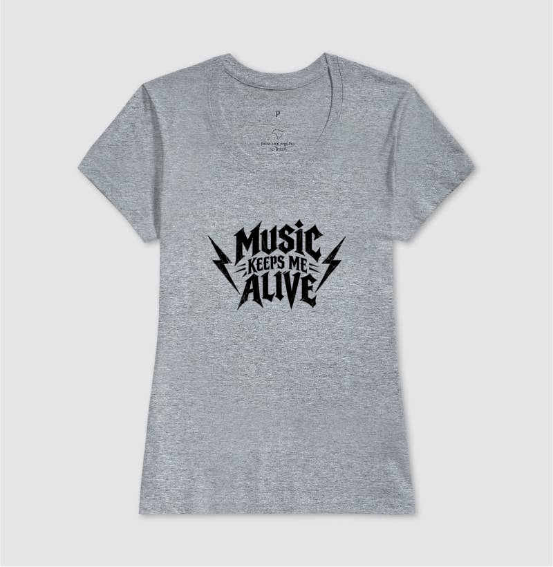 Camiseta Music Keeps Me Alive – Estampa Rock Metal - Imagem 9