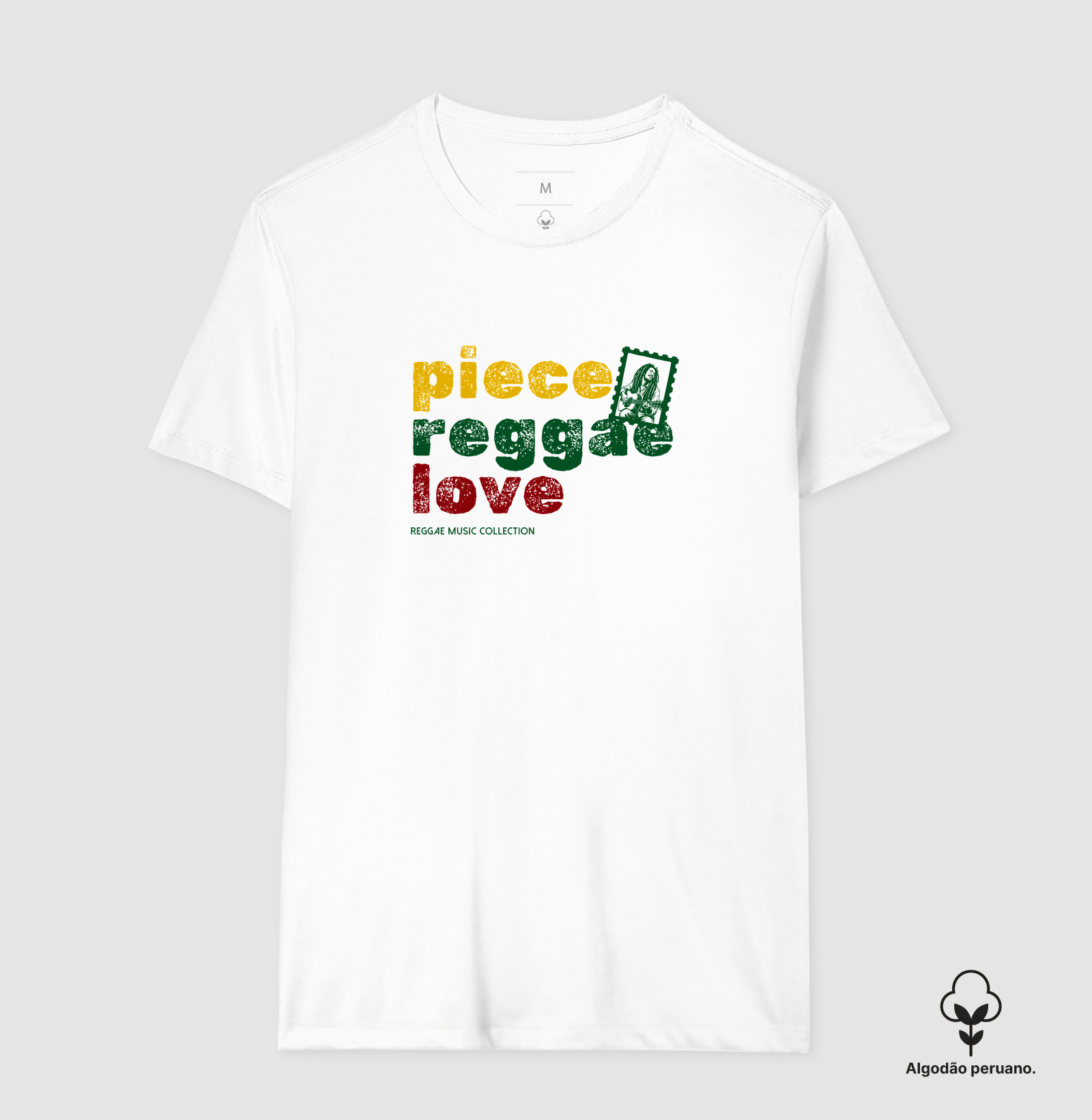 Camiseta Piece. Reggae. Love. Coleção Reggae.  Masculino e feminino. Algodão Peruano. - Imagem 5