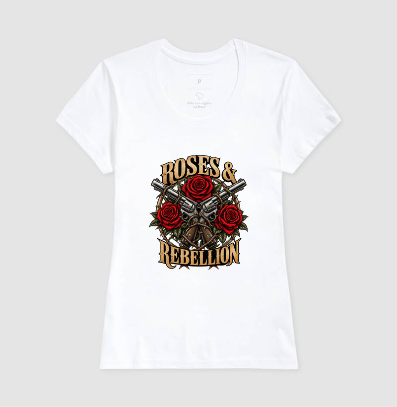Camiseta Rock Vintage Roses & Rebellion - Imagem 5
