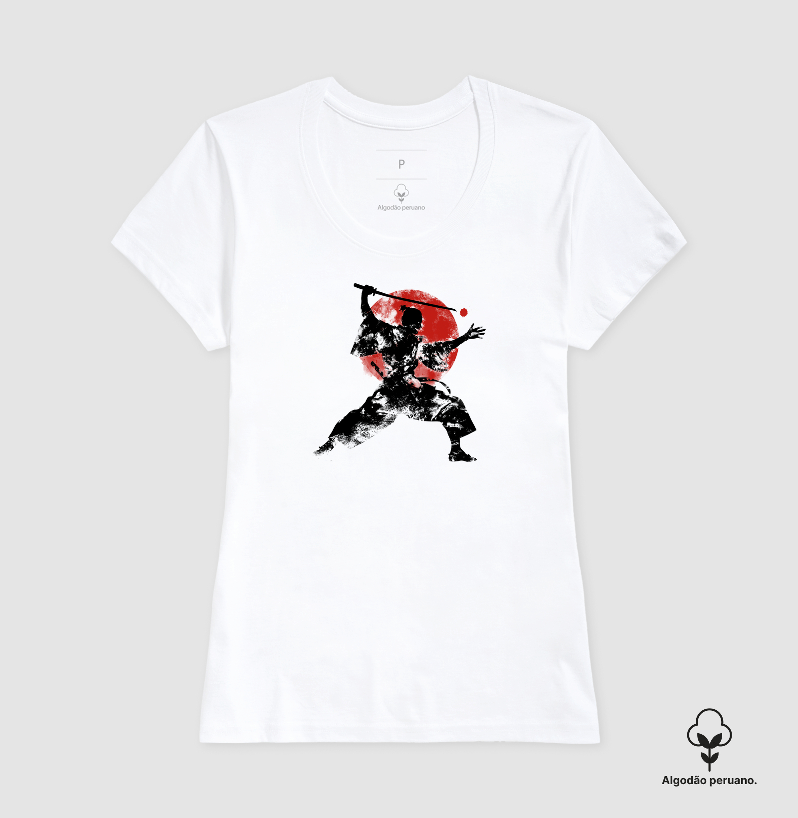 Camiseta Zombie Samurai Algodão Peruano - Imagem 3