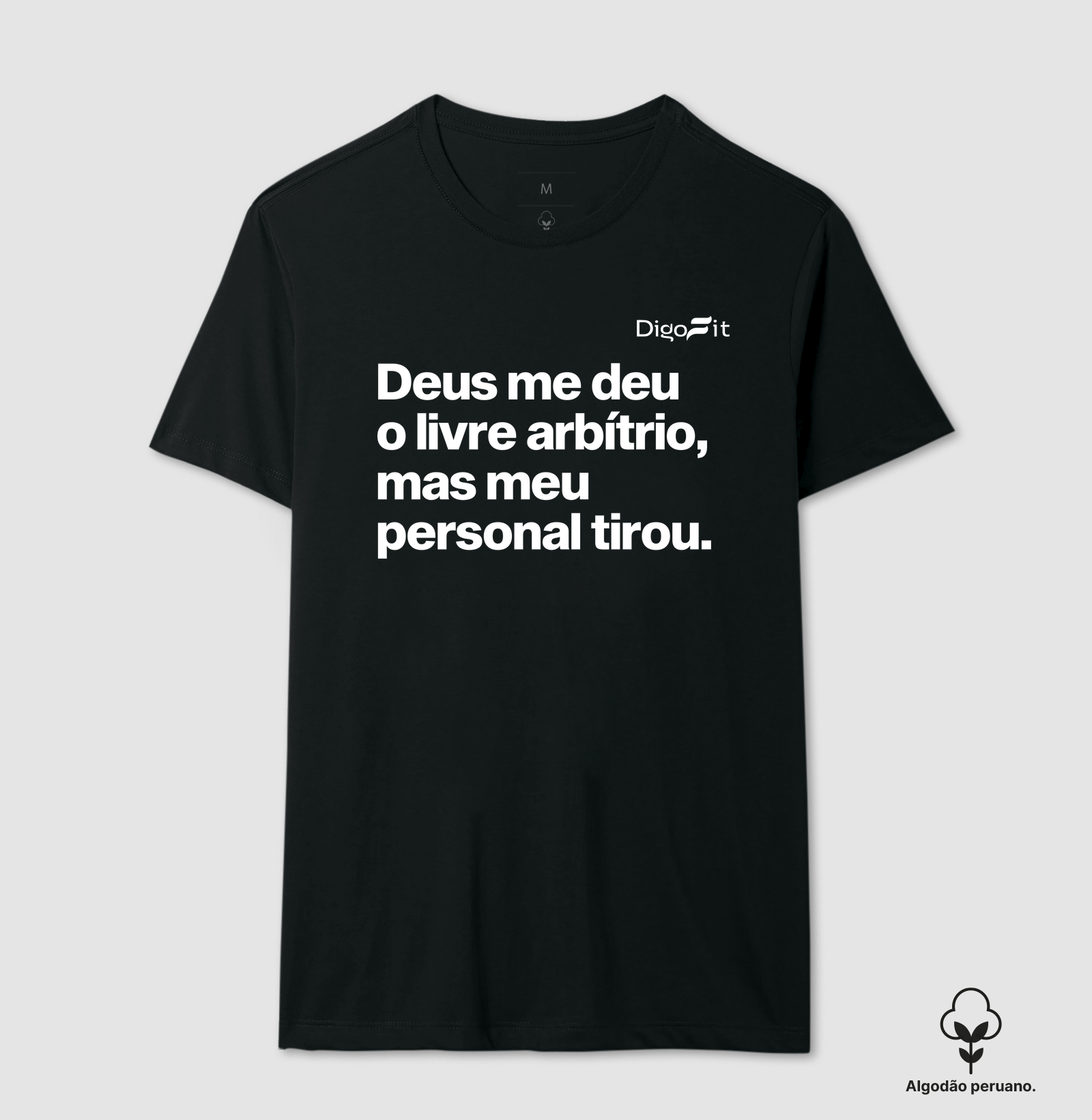 CAMISETA ALGODÃO PERUANO ACADEMIA MEU PERSONAL TIROU MEU LIVRE ARBÍTRIO - Imagem 6