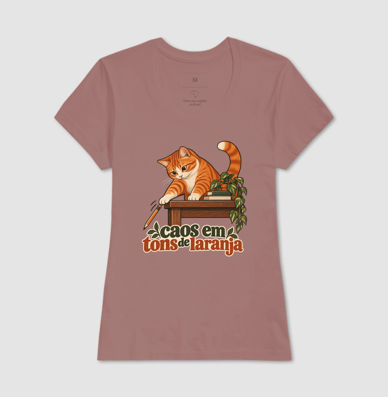 Camiseta Gato Laranja "caos em tons de laranja" | Pelo & Pano - Imagem 17