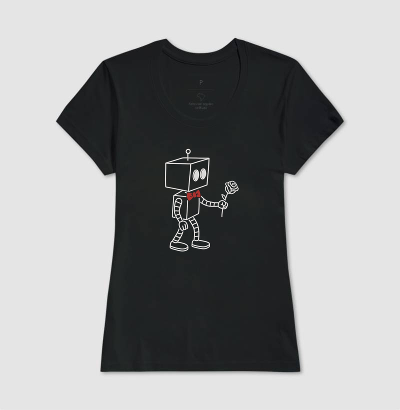 Camiseta Casal Robô Flor - Imagem 5