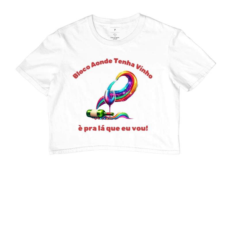 Camiseta Cropped Bloco do Vinho - Imagem 3
