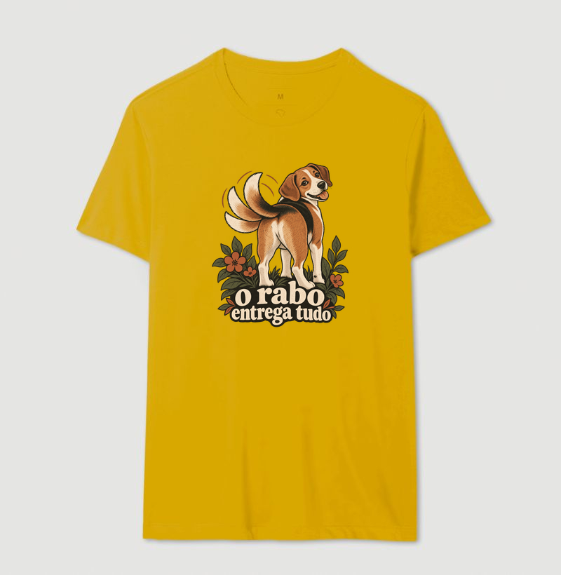 Camiseta Cachorro Humor "o rabo entrega tudo" | Pelo & Pano - Imagem 14