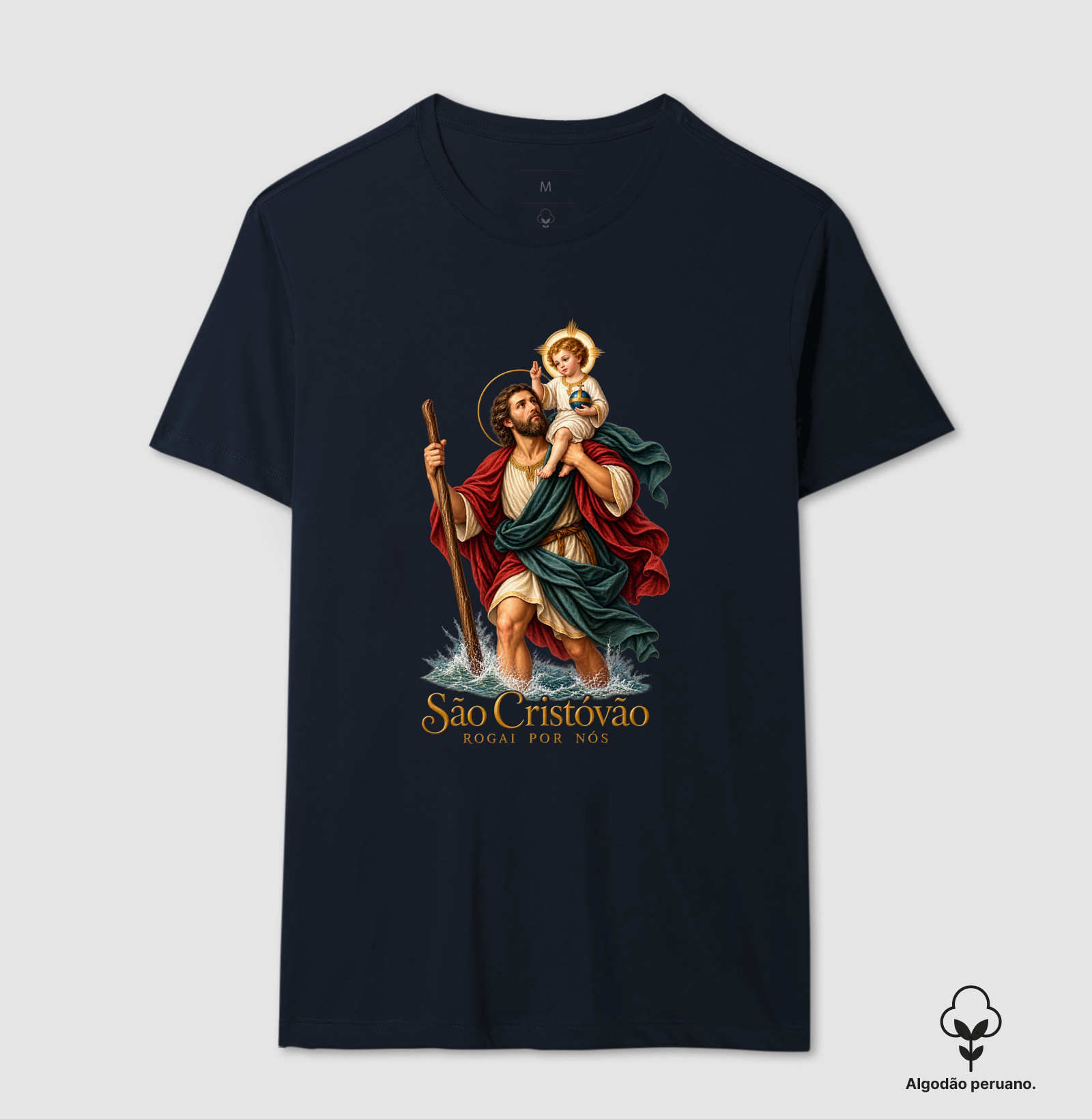Camiseta Algodão Peruano São Cristóvão Rogai Por Nós - Imagem 6