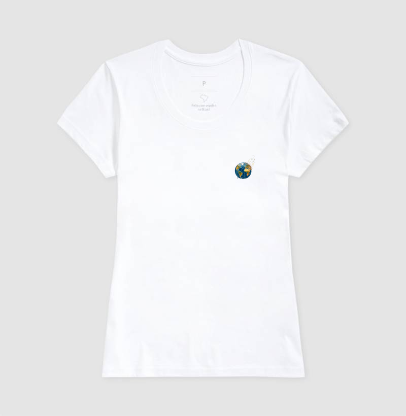 Camiseta Globo Terrestre Avioes Dispersos Bolso | Arte 3D Viagem Mundo Pocket | Colecao Viciados em Viagem - Imagem 7