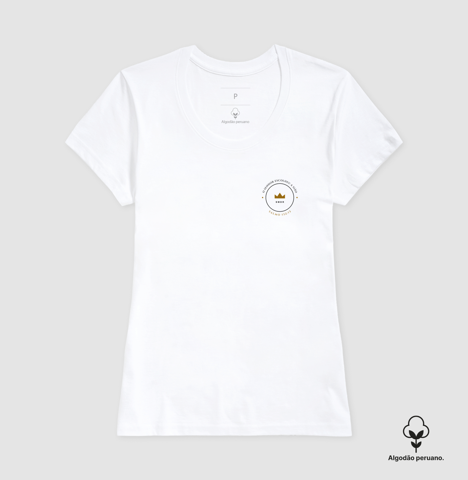 Camiseta Algodão Peruano Cristã O Senhor Escolheu Sião - Imagem 4