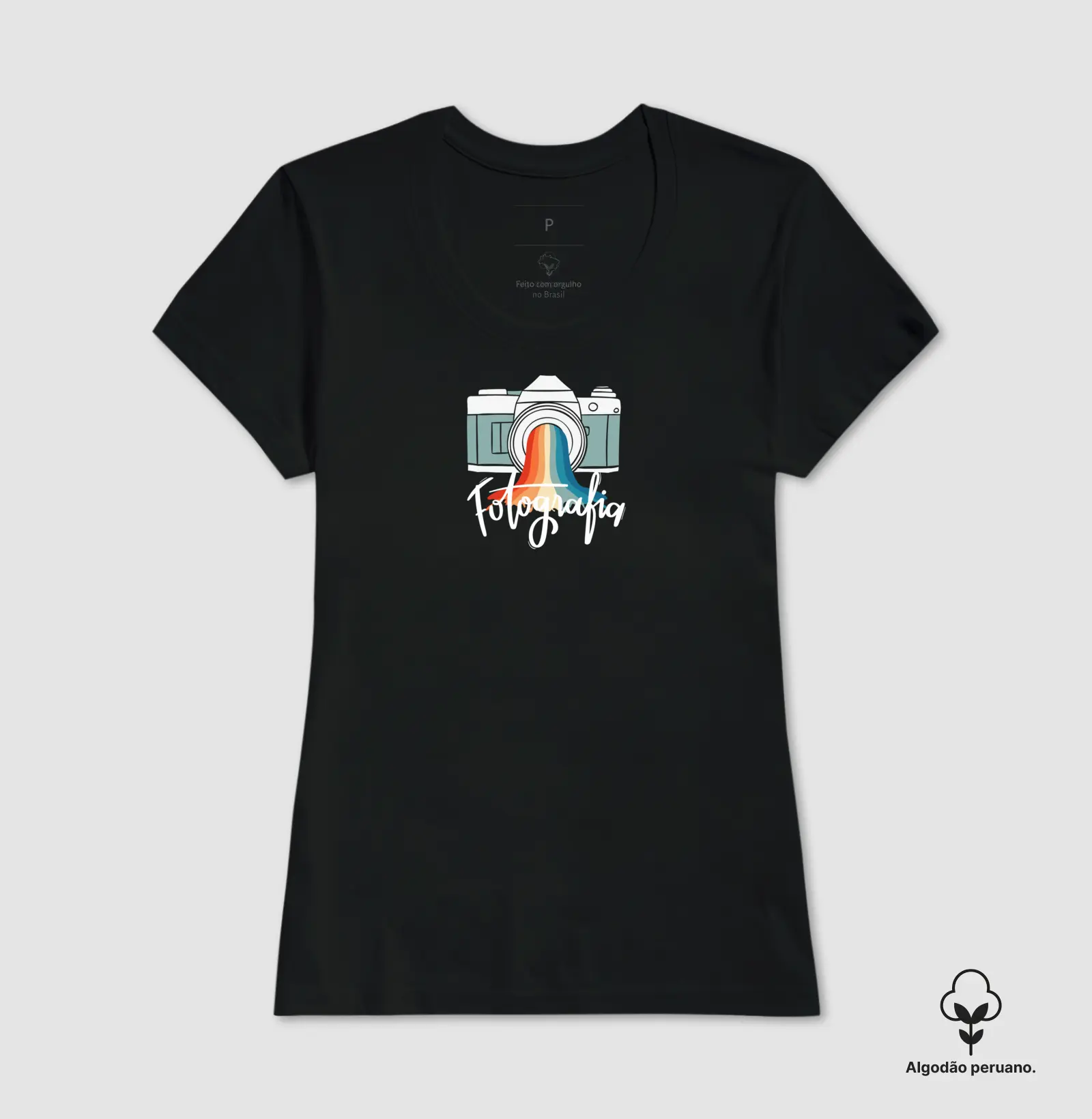 Camiseta Premium algodão Peruano fotografia arco íris  - Imagem 2