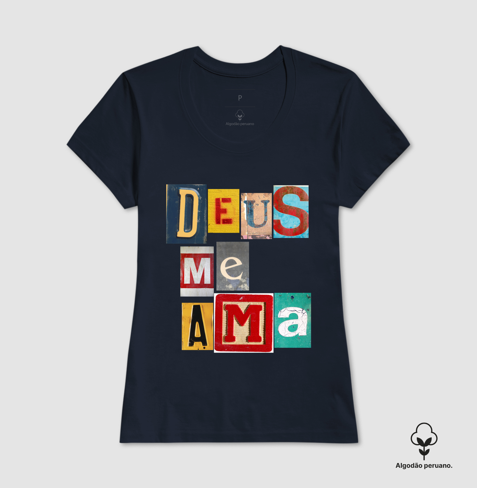 Camiseta Algodão Peruano Cristã Deus Me Ama - Imagem 7