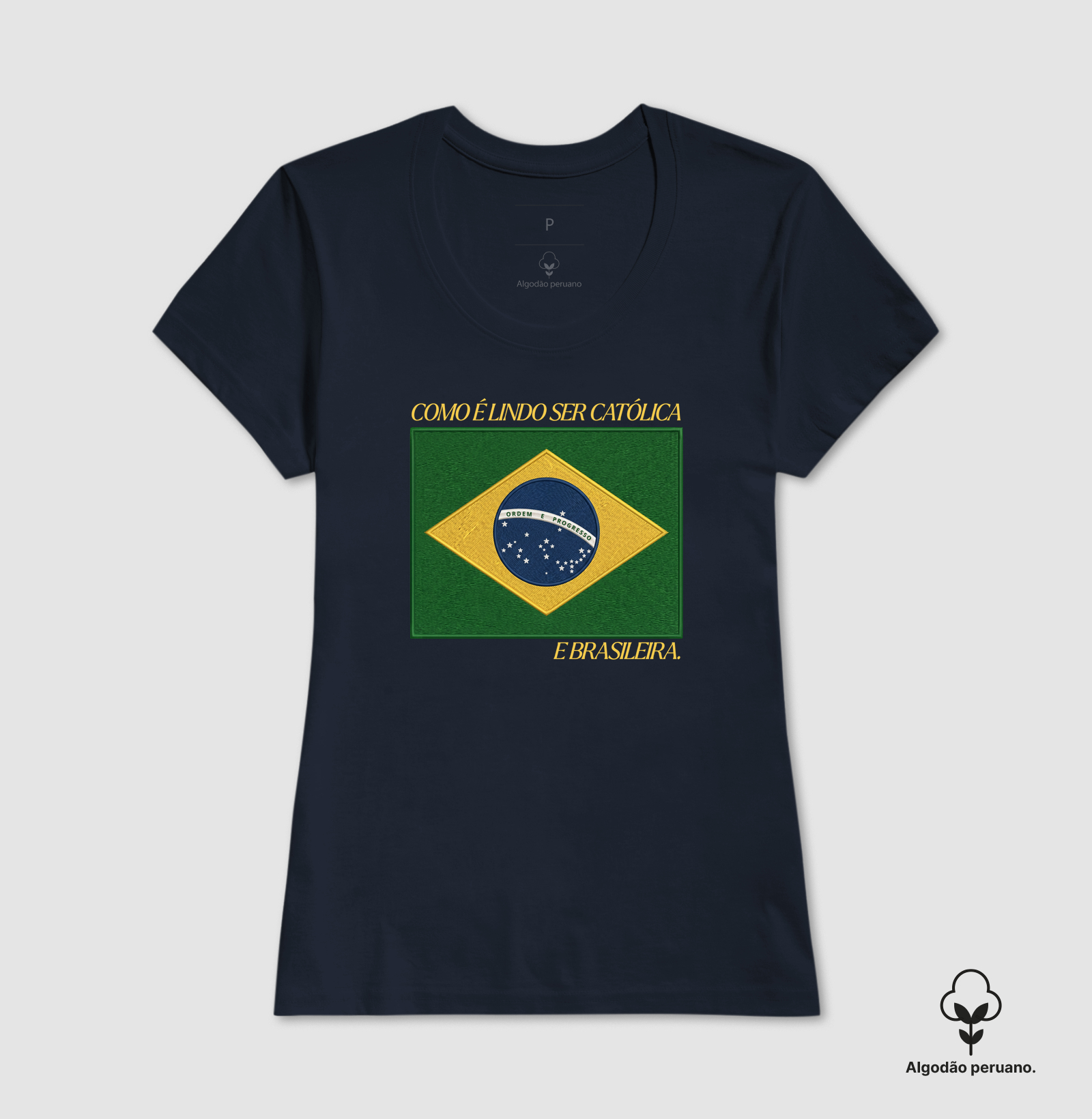Camisa Brasil Bandeira Estilo Bordada - Imagem 2