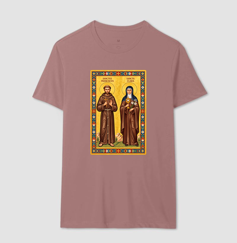 Camiseta São Francisco e Santa Clara de Assis Moldura - Imagem 14