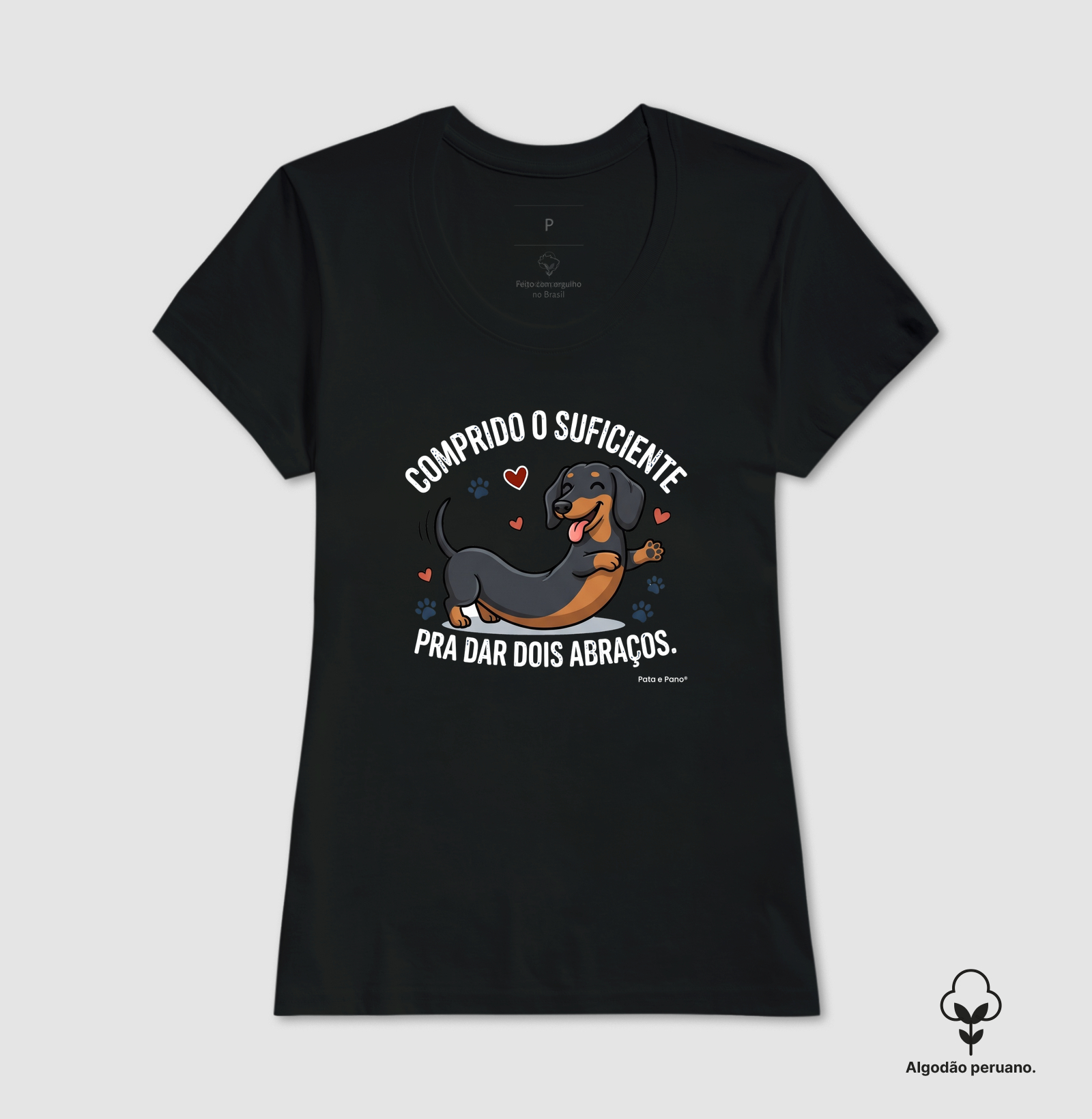 CAMISETA ALGODÃO PERUANO DACHSHUND ABRAÇOS - Imagem 8