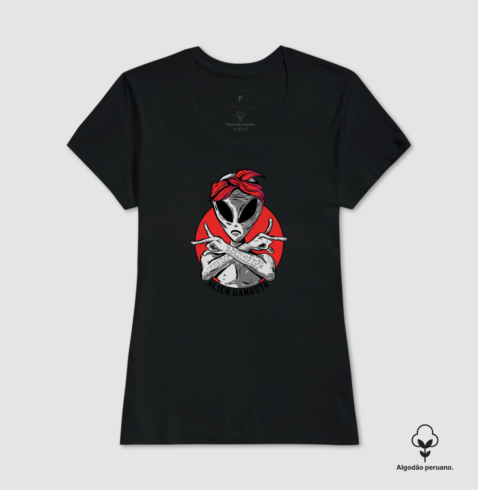 Camiseta Algodão Peruano Alien Gangsta - Imagem 3