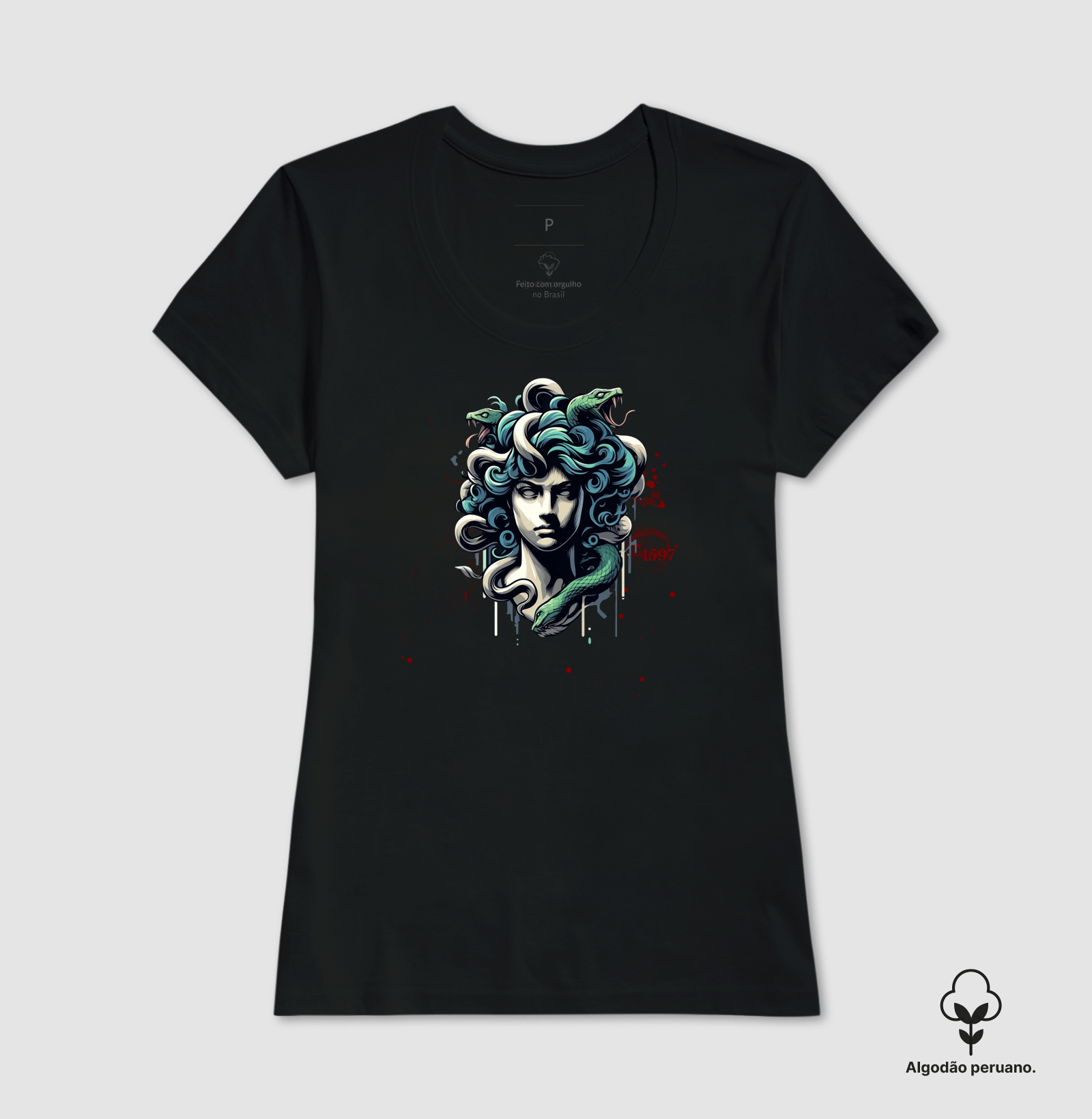 Camiseta Algodão Peruano Olhar de Medusa - Imagem 2
