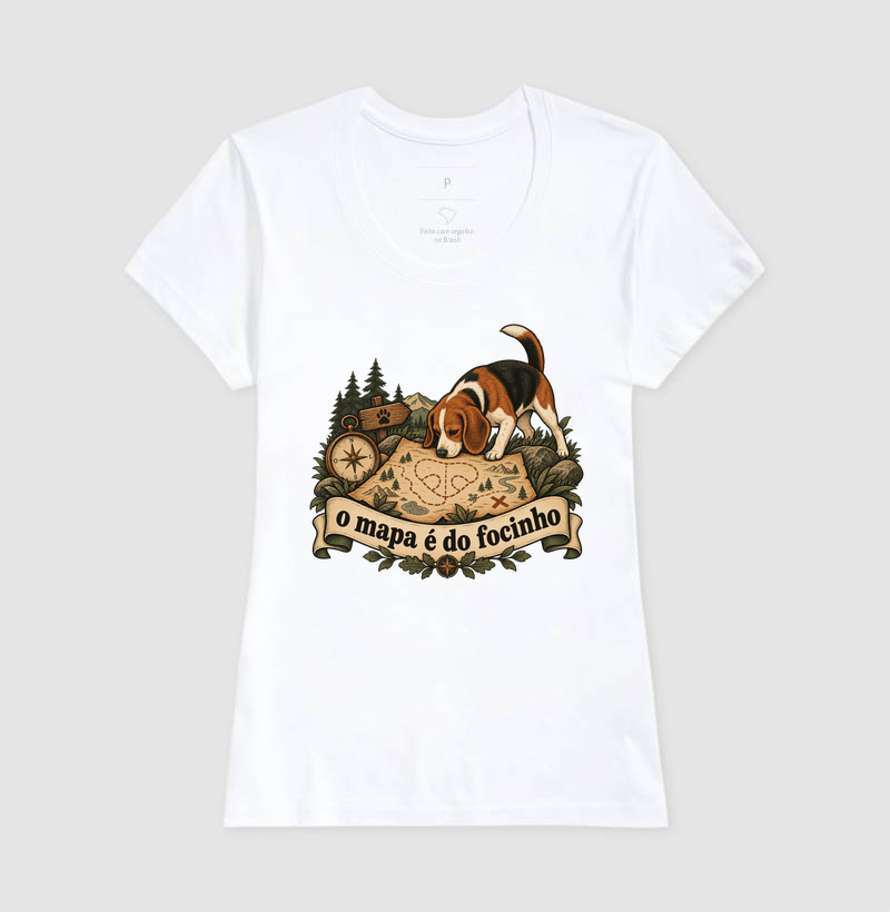 Camiseta Cachorro Aventura "o mapa é do focinho" | Pelo & Pano - Imagem 5