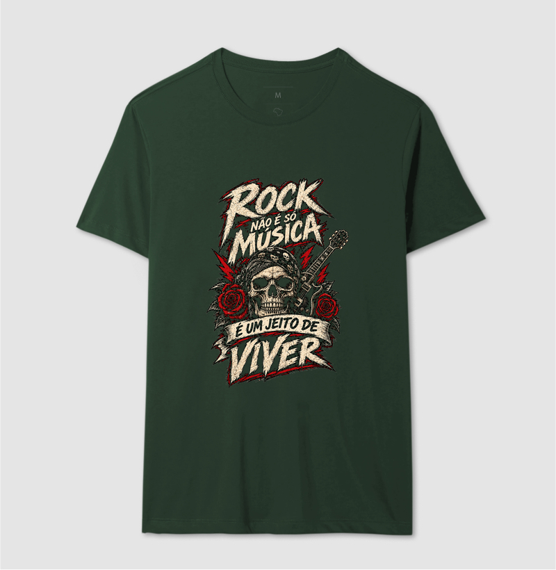 Camiseta Rock Não É Só Música – É Um Jeito de Viver | Estampa Rock Vintage - Imagem 6