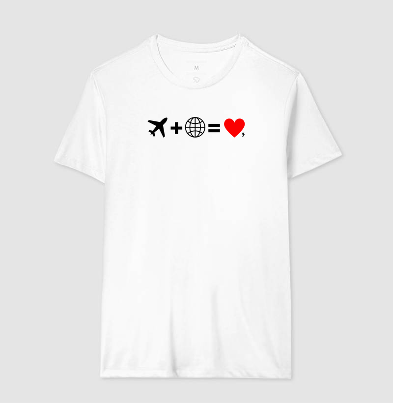 Camiseta Aviao Mais Mundo Igual Amor | Equacao Viagem Minimalista | Colecao Viciados em Viagem - Imagem 7