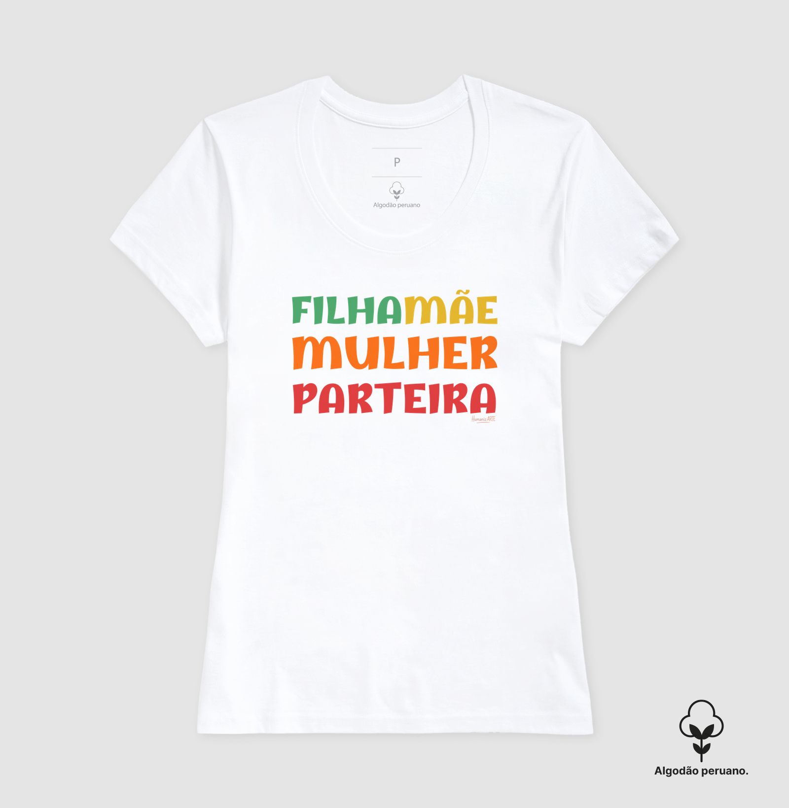 Filha Mãe Mulher Parteira Algodão Peruano - Imagem 7