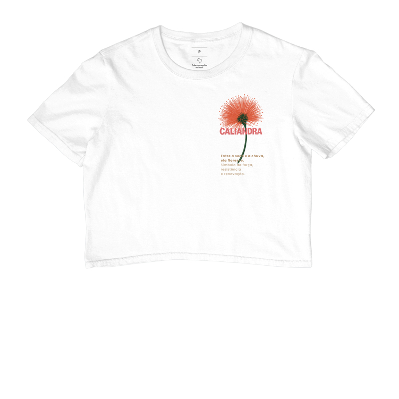 Camiseta Branca Caliandra Flor do Cerrado 100% Algodão - Imagem 3