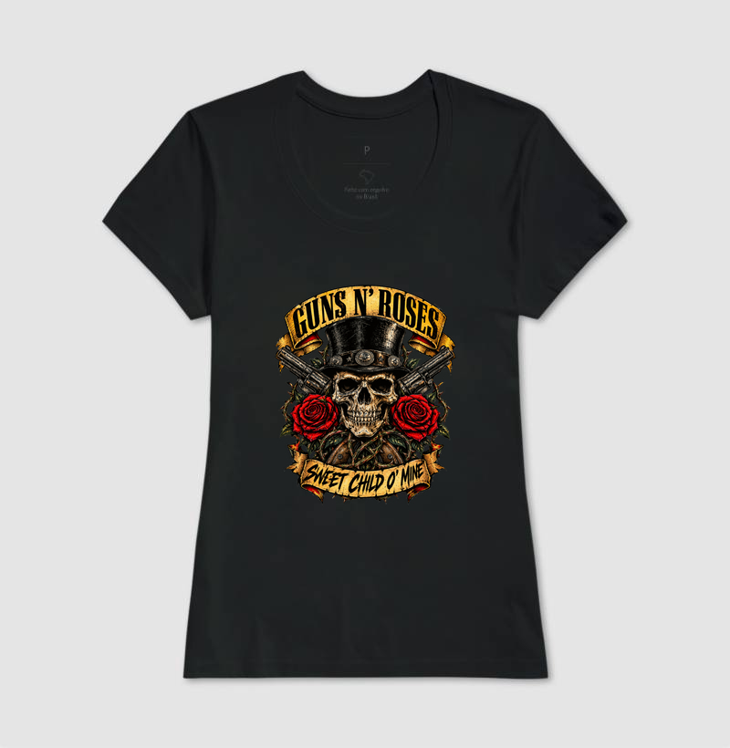 Camiseta Rock Caveira e Rosas Vintage – Skull Rock Rebelde - Imagem 3