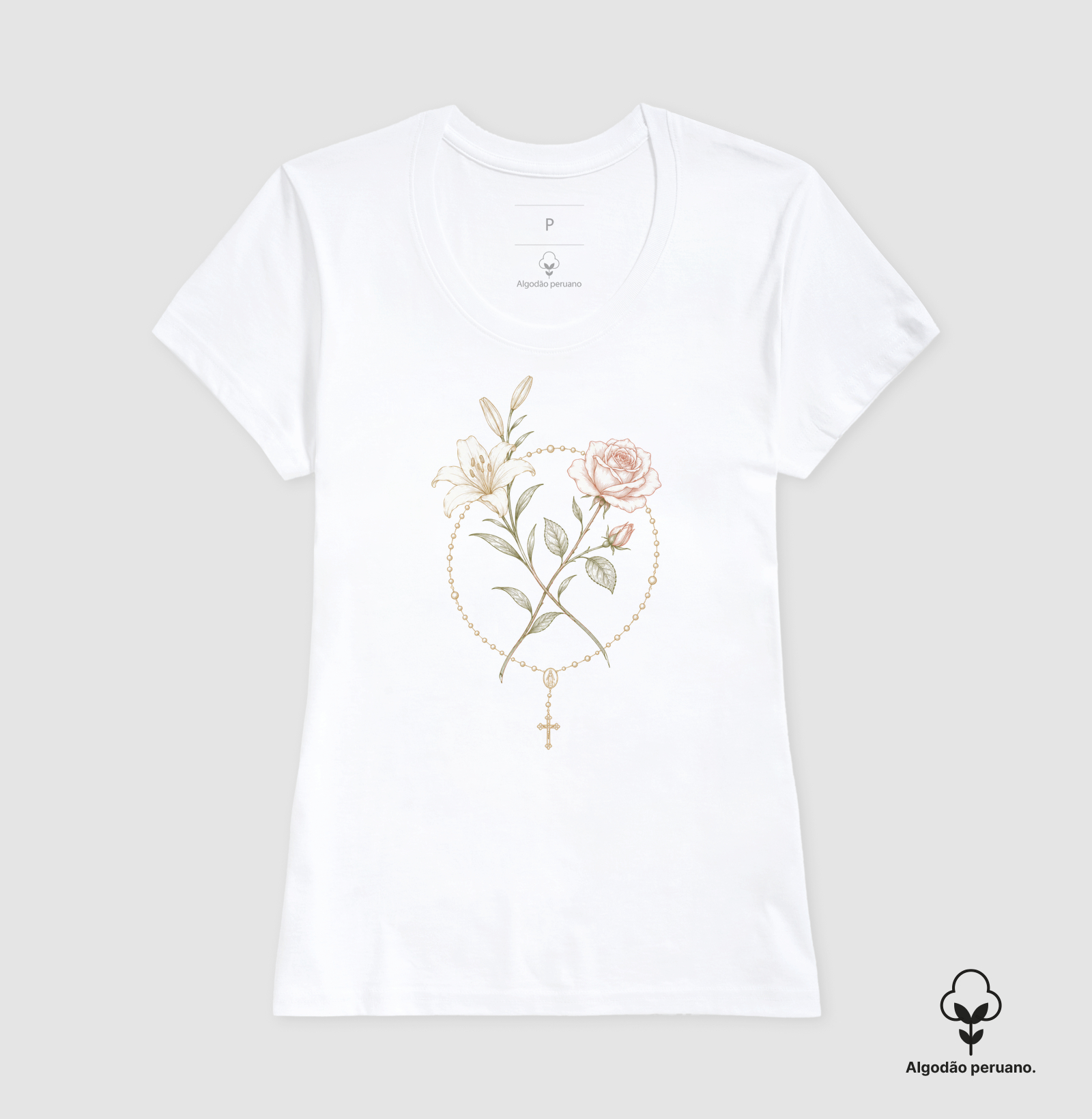 A Rosa, o lírio...Deus - algodão peruano - Imagem 7