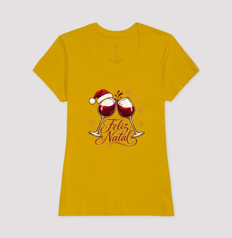 Camiseta Feliz Natal – Brinde de Taças de Vinho - Imagem 15