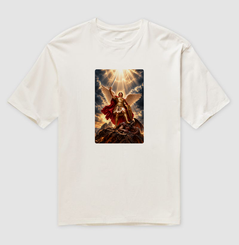 Camiseta Oversized Católica São Miguel Arcanjo Vitorioso - Imagem 4