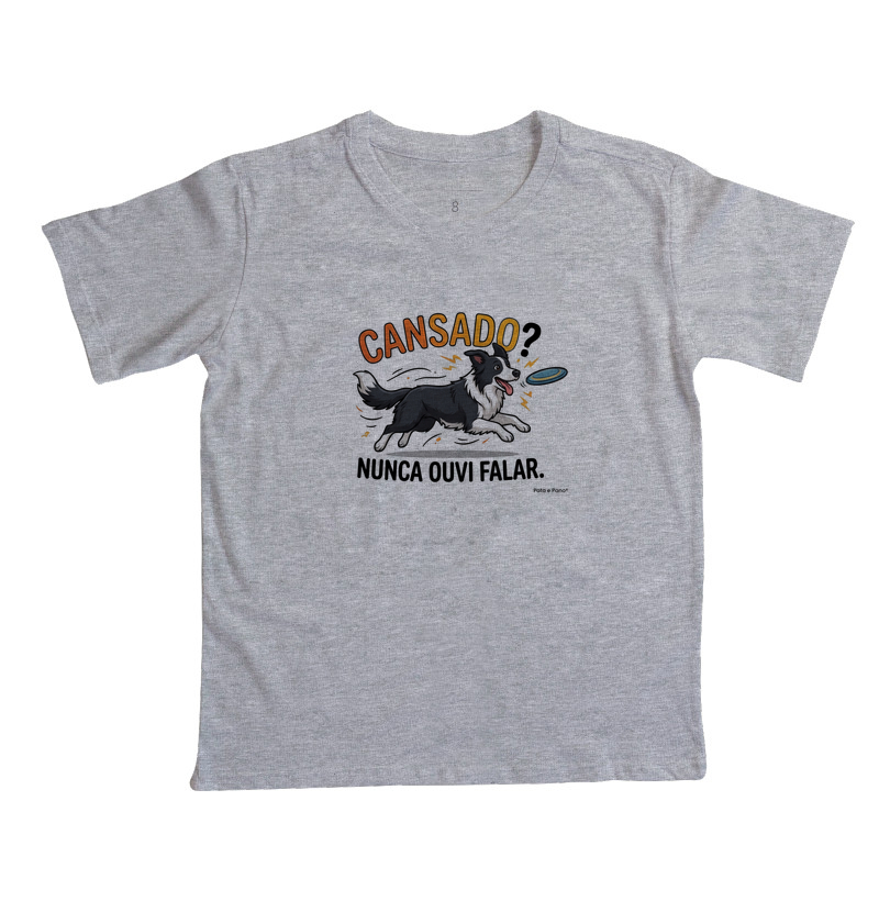 CAMISETA INFANTIL BORDER COLLIE CANSADO - Imagem 7