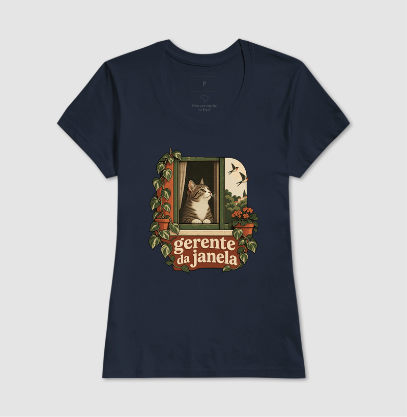 Camiseta Gato Janela "gerente da janela" | Pelo & Pano - Imagem 7
