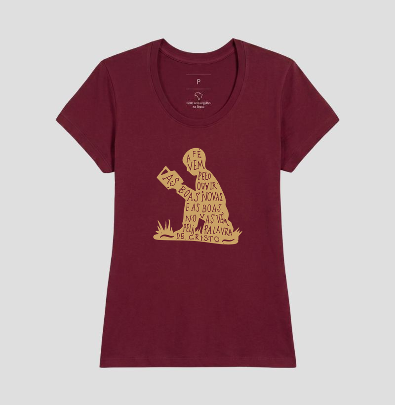 Camiseta Feminina A fé vem pelo Ouvir - Imagem 10