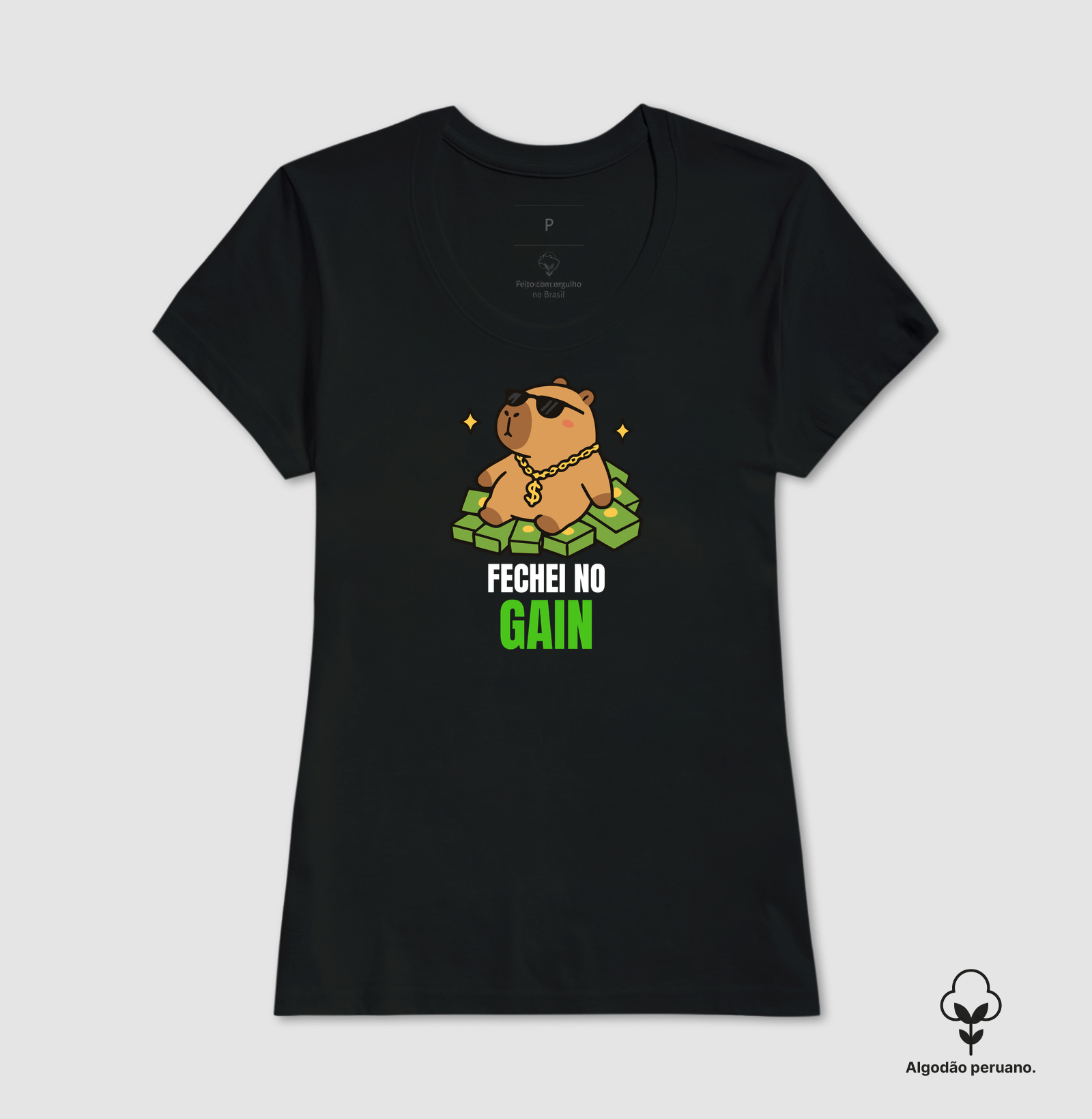 Camiseta Algodão Peruano Trader Fechei no Gain - Imagem 5