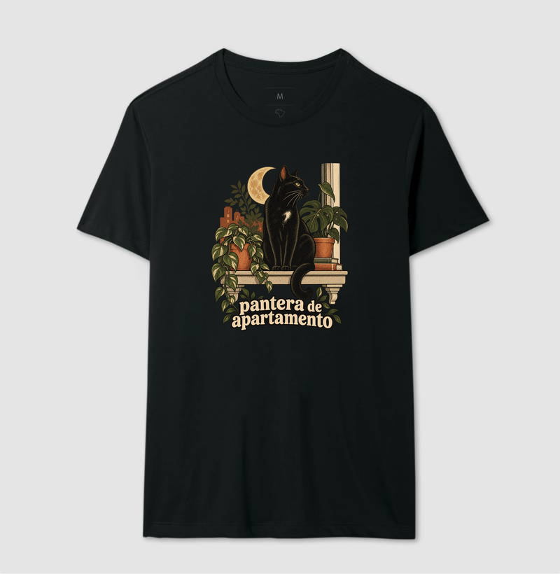 Camiseta Gato Preto "pantera de apartamento" | Pelo & Pano - Imagem 2