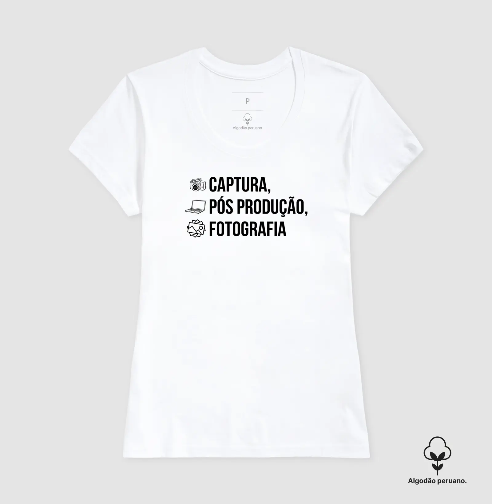 Camiseta Premium algodão Peruano captura, pós produção, fotografia - Imagem 5