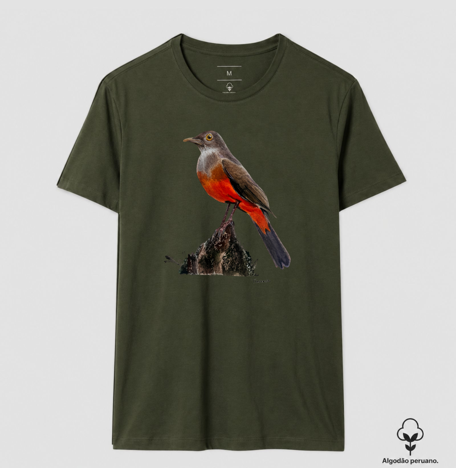 Camiseta Sabiá-Laranjeira – Aves do Brasil - Algodão Peruano - Imagem 10