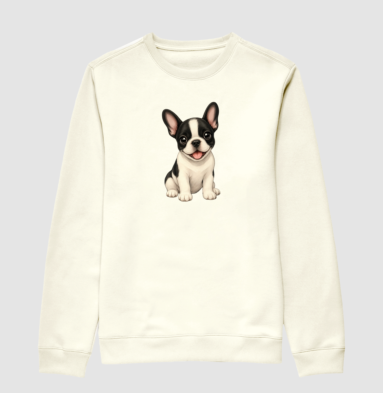 Bulldog (Buldogue) Francês Preto e Branco - Desenho Animado - Imagem 2