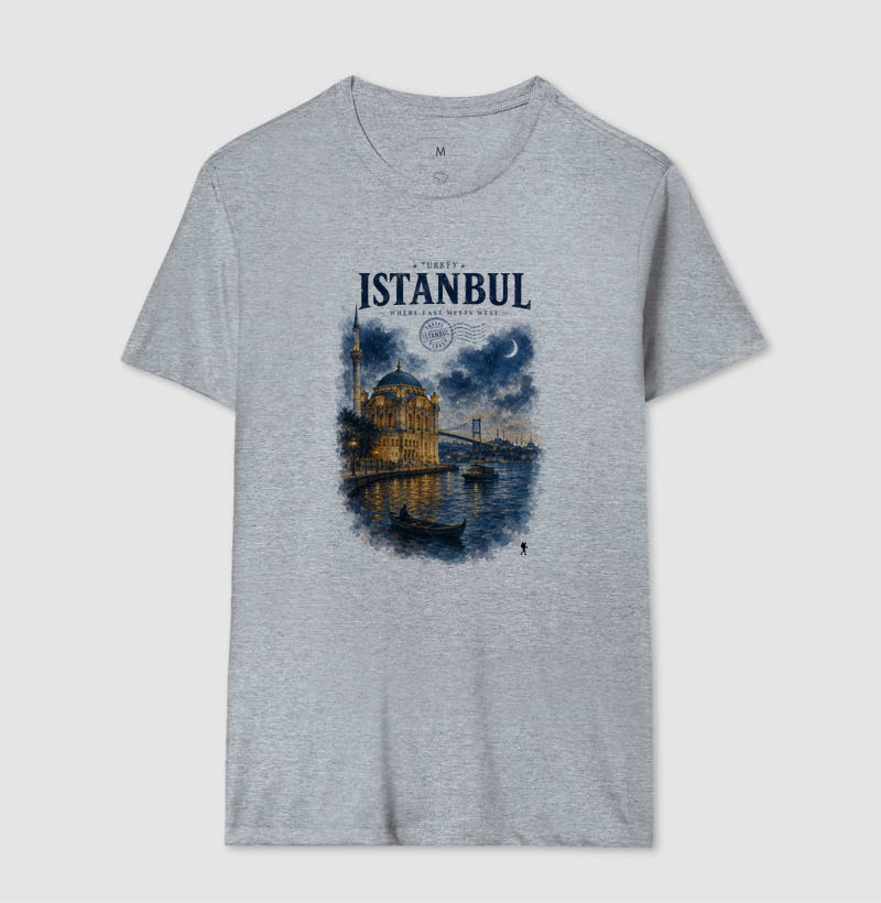 Camiseta Istanbul Turkey Where East Meets West | Aquarela Mesquita Bósforo | Colecao Fashion Travel - Imagem 11