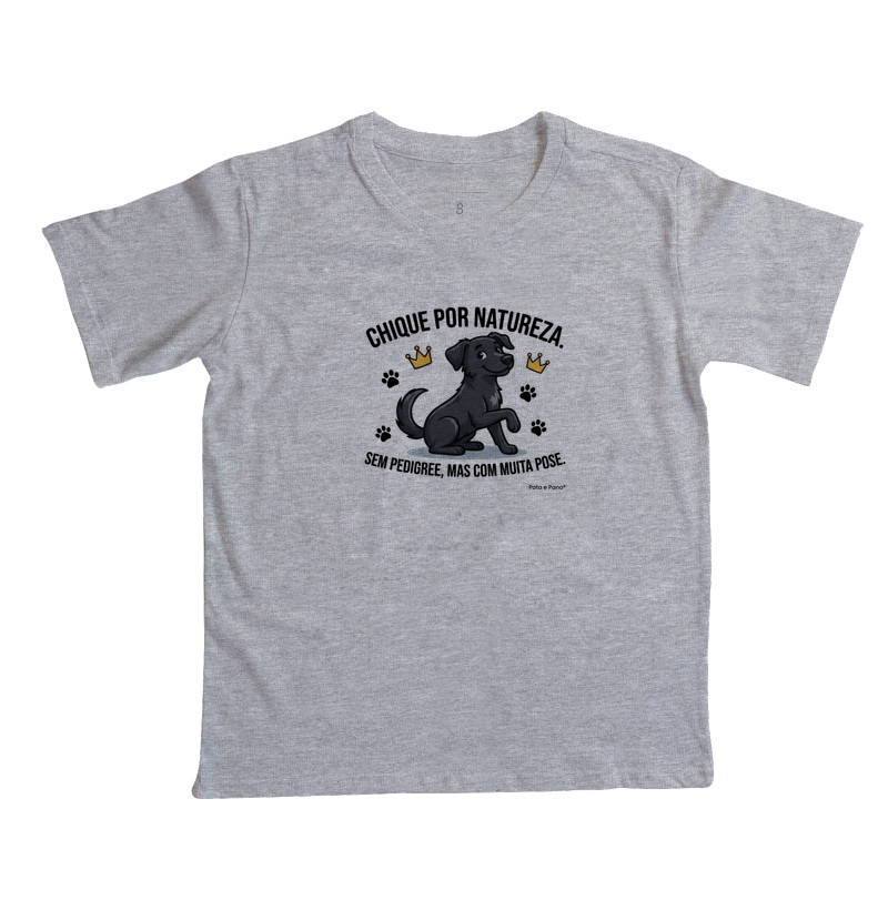 CAMISETA INFANTIL VIRA-LATA PRETO CHIQUE - Imagem 4