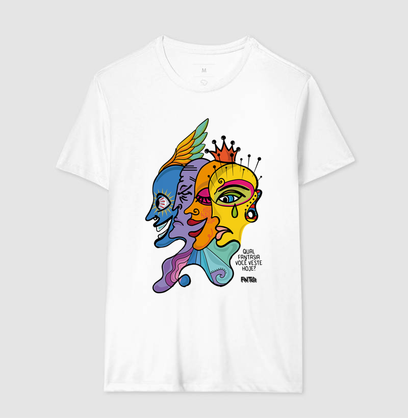 T-SHIRT "DIA" / MÁSCARAS - ESTAMPA GRANDE