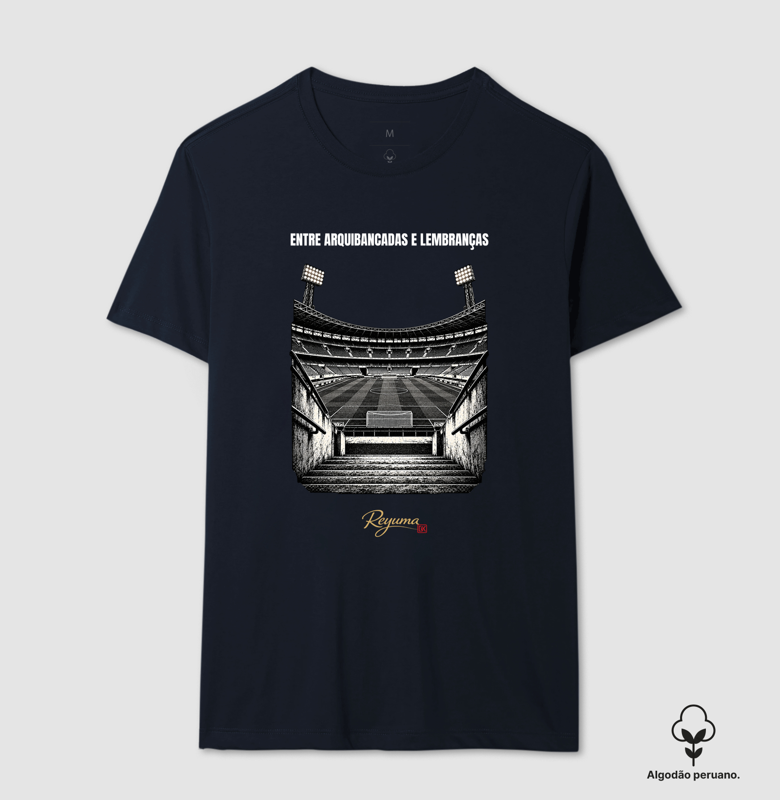 "Entre Arquibancadas e Lembranças" - Futebol - Camiseta Algodão Peruano Masculina, Feminina e Babylook - Imagem 9