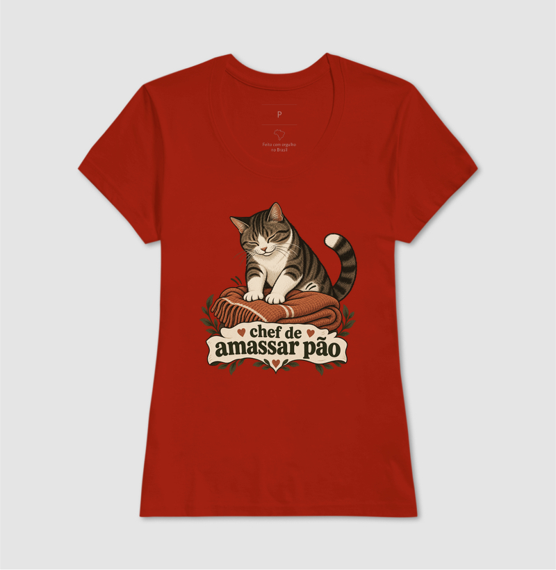 Camiseta Gato Amassando Pão "chef de amassar pão" | Pelo & Pano - Imagem 11