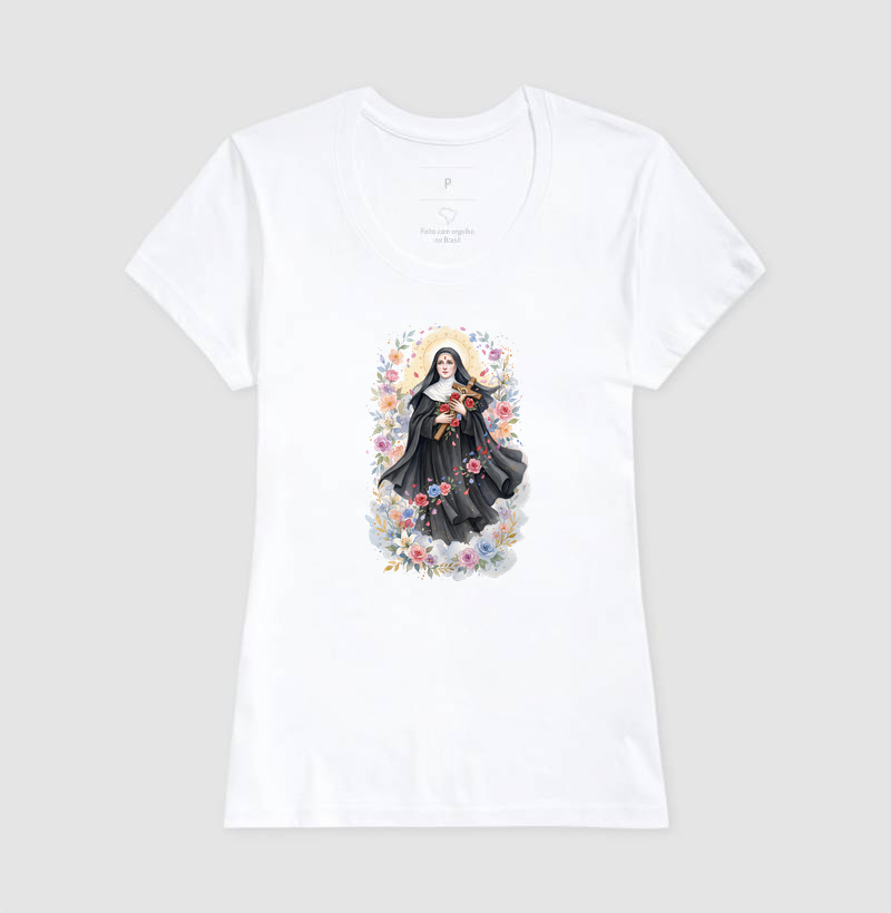Santa Rita de Cássia - Aquarela com Rosas - Imagem 3